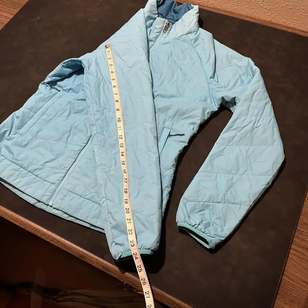 Patagonia Puffer Jacket Womens Medium Light Blue Quilted Full Zip STY 31765